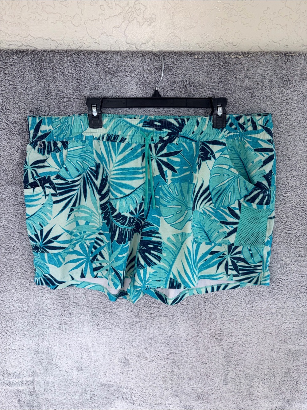 Columbia Men's Tropical Leaf Swim Shorts size XXL in Teal